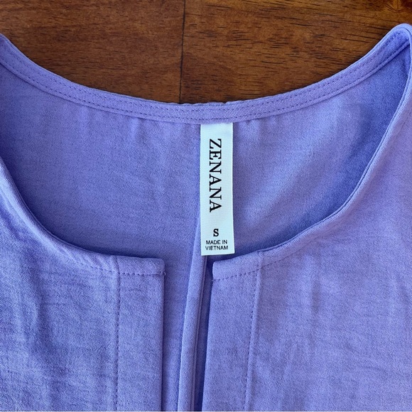 Zenana light purple lavender short sleeve oversized top size small - Picture 4 of 7